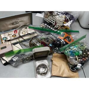 9 Pound Huge Crafting Jewelry Lot - Vintage to Modern